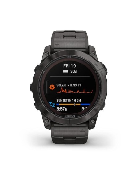 Garmin Fenix 7X Pro Sapphire Solar Karbon Gri DLC Titanyum - Titanyum Kayışlı