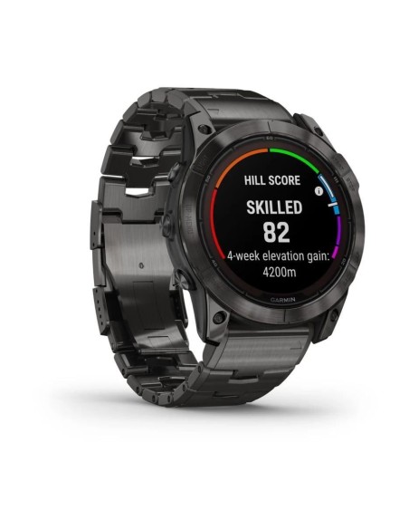 Garmin Fenix 7X Pro Sapphire Solar Karbon Gri DLC Titanyum - Titanyum Kayışlı