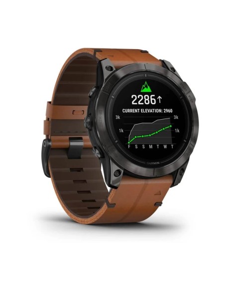 Garmin Epix Pro X Gen2 Sapphire Karbon Gri DLC Titanyum Kahverengi Deri Kayış