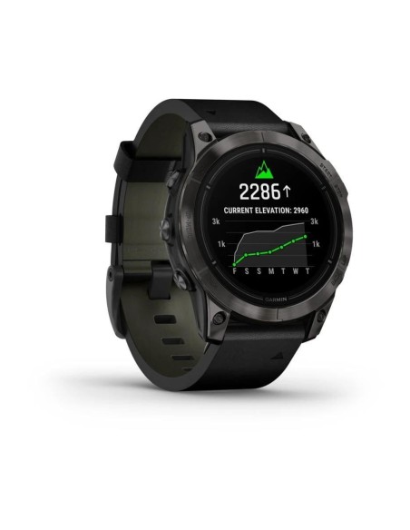 Garmin Epix Pro Gen2 Sapphire Karbon Gri DLC Titanyum Siyah Deri Kayış
