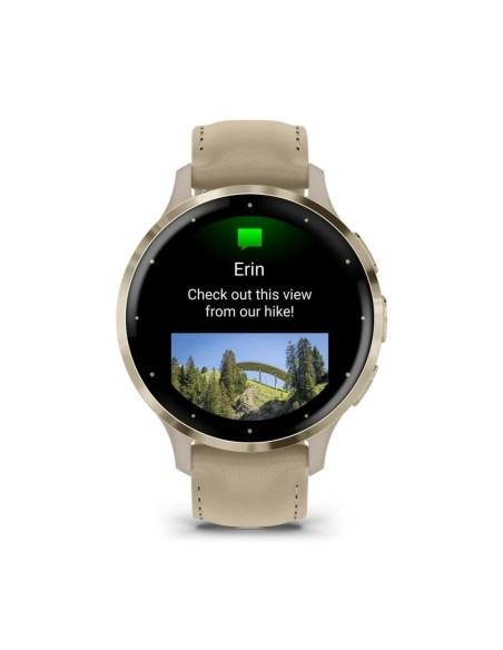 Garmin Venu 3S Soft Gold | French Gri Deri Kayışlı