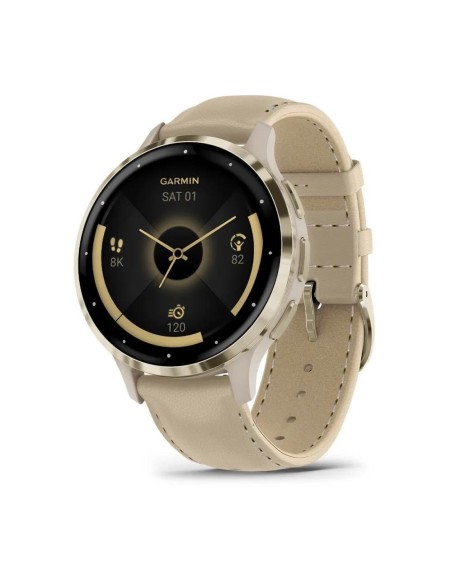 Garmin Venu 3S Soft Gold | French Gri Deri Kayışlı