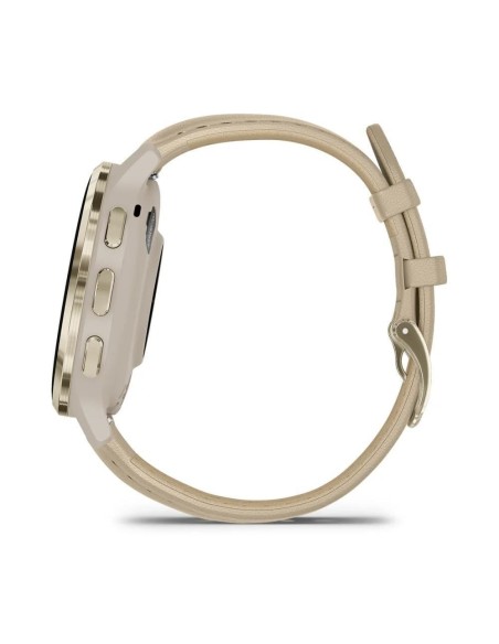 Garmin Venu 3S Soft Gold | French Gri Deri Kayışlı