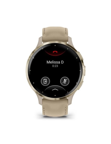 Garmin Venu 3S Soft Gold | French Gri Deri Kayışlı