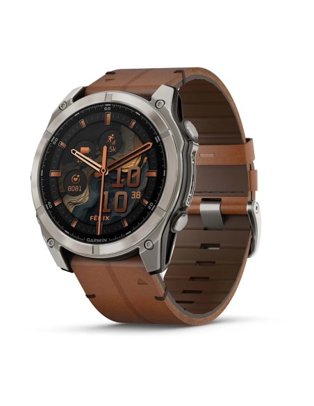 Garmin Fenix 8 – 51 mm AMOLED Sapphire Karbon Gri DLC, Deri Kayışlı