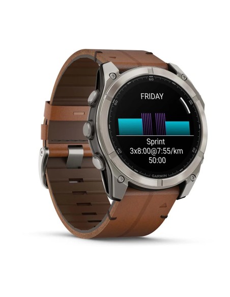 Garmin Fenix 8 – 51 mm AMOLED Sapphire Karbon Gri DLC, Deri Kayışlı
