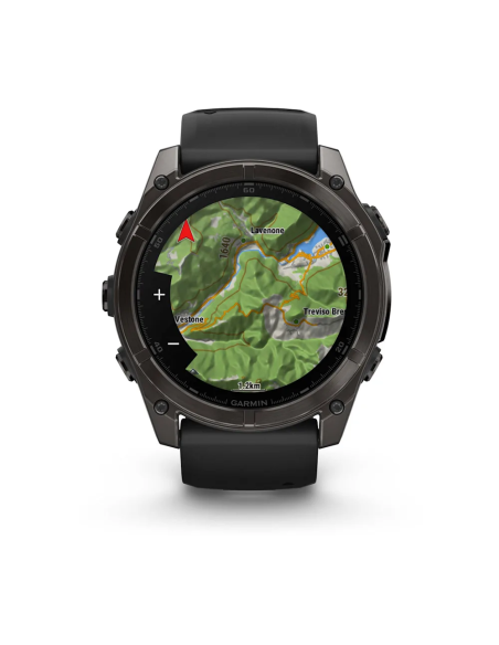 Garmin Fenix 8 – 51 mm AMOLED Sapphire Karbon Gri DLC, Siyah/Gri Silikon Kayışlı