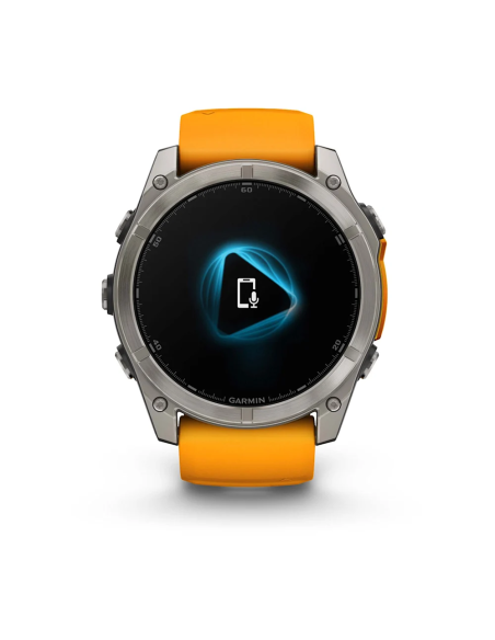 Garmin Fenix 8 – 51 mm AMOLED Sapphire Titanyum Turuncu/Grafit Kayışlı