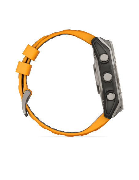 Garmin Fenix 8 – 51 mm AMOLED Sapphire Titanyum Turuncu/Grafit Kayışlı