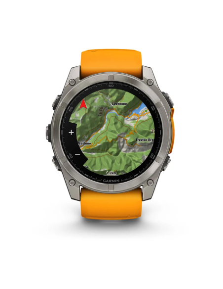 Garmin Fenix 8 – 51 mm AMOLED Sapphire Titanyum Turuncu/Grafit Kayışlı