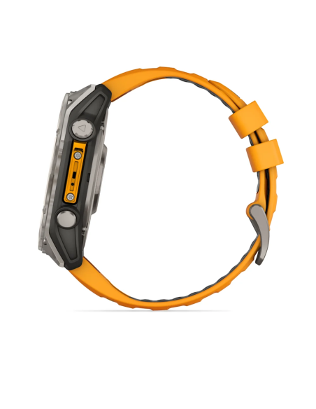 Garmin Fenix 8 – 51 mm AMOLED Sapphire Titanyum Turuncu/Grafit Kayışlı