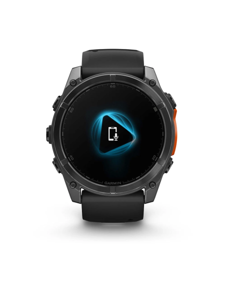 Garmin Fenix 8 – 51 mm AMOLED Slate Gri, Siyah Silikon Kayışlı