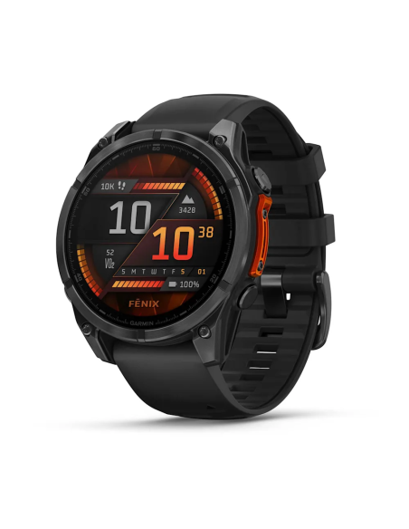 Garmin Fenix 8 – 47 mm AMOLED Siyah/Gri Kayışlı