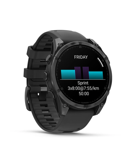 Garmin Fenix 8 – 47 mm AMOLED Siyah/Gri Kayışlı