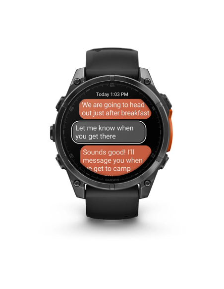 Garmin Fenix 8 – 47 mm AMOLED Siyah/Gri Kayışlı