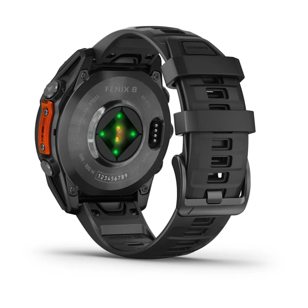 Garmin Fenix 8 – 47 mm AMOLED Siyah/Gri Kayışlı