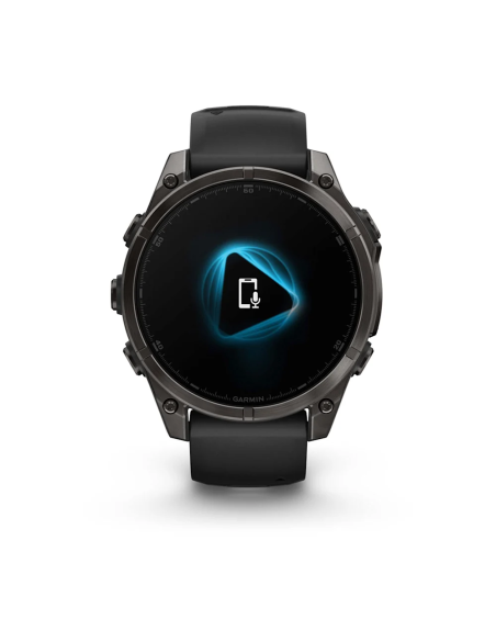 Garmin Fenix 8 – 47 mm, AMOLED Sapphire Karbon Gri DLC Titanyum Siyah/Gri Kayışlı