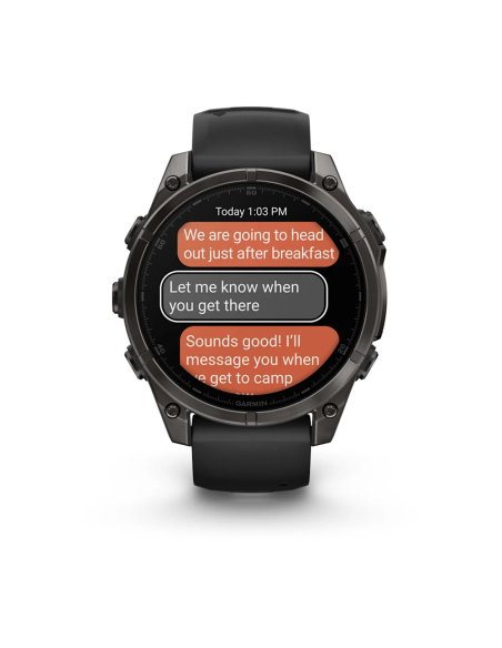 Garmin Fenix 8 – 47 mm, AMOLED Sapphire Karbon Gri DLC Titanyum Siyah/Gri Kayışlı