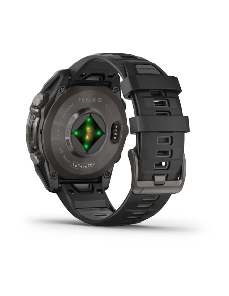 Garmin Fenix 8 – 47 mm, AMOLED Sapphire Karbon Gri DLC Titanyum Siyah/Gri Kayışlı