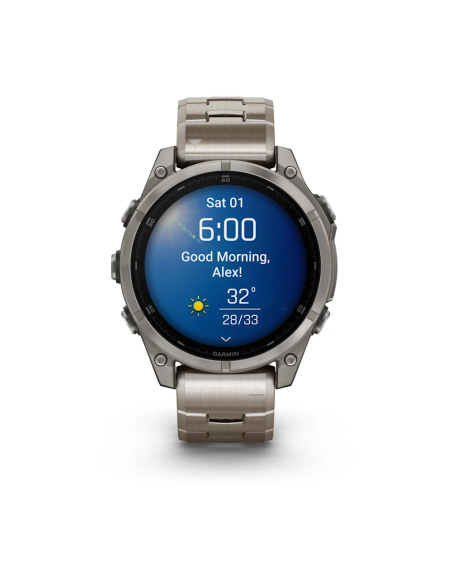 Garmin Fenix 8 – 47 mm AMOLED Sapphire Titanyum Vented Titanyum Kayışlı