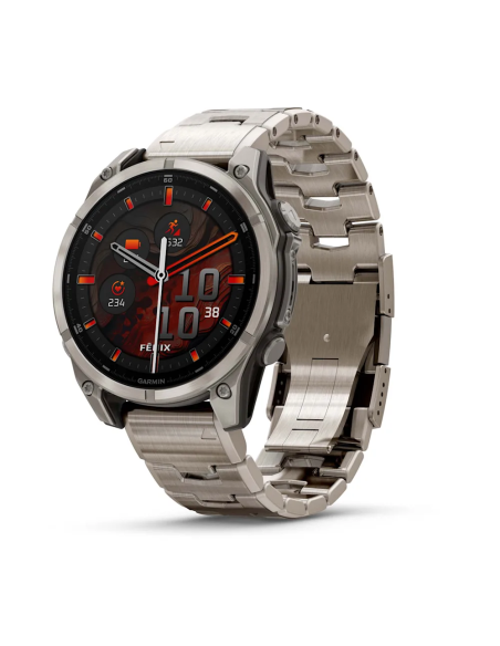 Garmin Fenix 8 – 47 mm AMOLED Sapphire Titanyum Vented Titanyum Kayışlı