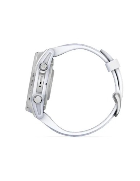 Garmin Fenix 8 - 43 mm AMOLED Gümüş Beyaz Taşlı Silikon Kayışlı