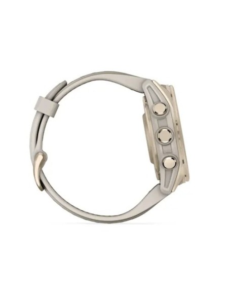 Garmin Fenix 8 - 43 mm AMOLED Sapphire Soft Gold ve Gri/Kum Taşı Silikon Kayışlı