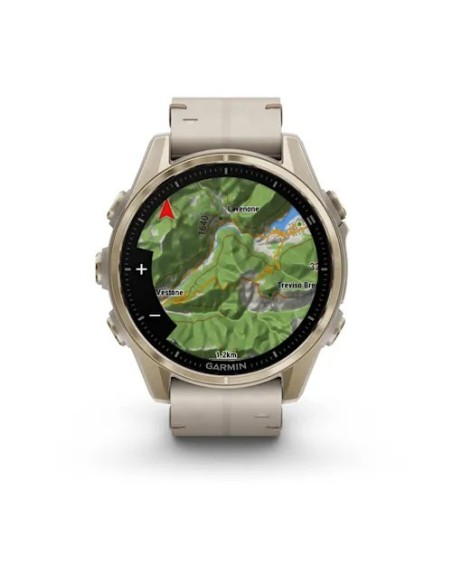 Garmin Fenix 8 - 43 mm AMOLED Sapphire Soft Gold ve Kireçtaşı Deri Kayışlı