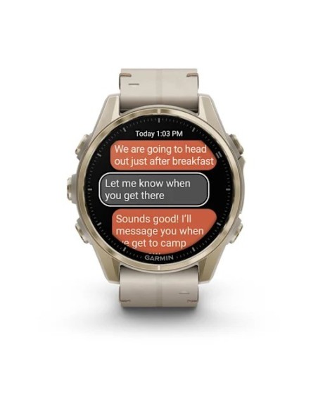 Garmin Fenix 8 - 43 mm AMOLED Sapphire Soft Gold ve Kireçtaşı Deri Kayışlı