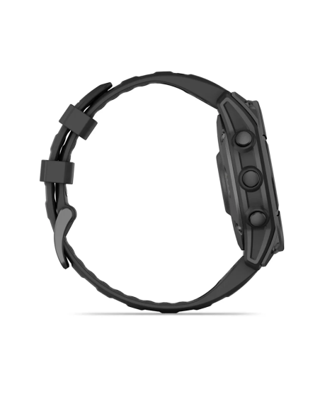 Garmin Fenix E - 47 mm AMOLED Slate Gri Siyah Silikon Kayışlı