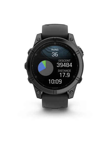 Garmin Fenix E - 47 mm AMOLED Slate Gri Siyah Silikon Kayışlı