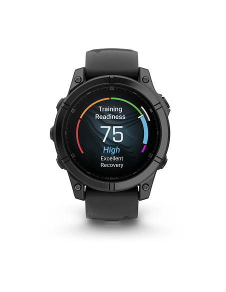 Garmin Fenix E - 47 mm AMOLED Slate Gri Siyah Silikon Kayışlı