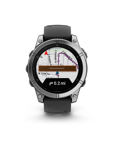Garmin Fenix E – 47 mm AMOLED Paslanmaz Çelik Siyah Silikon Kayışlı