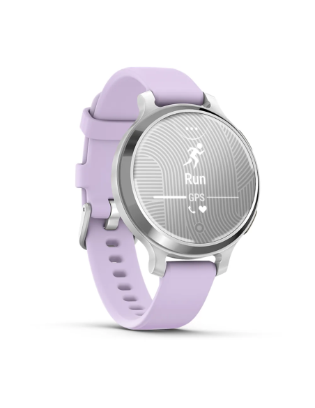 Garmin Lily 2 Active Gümüş Mor Yasemin Silikon Kayışlı