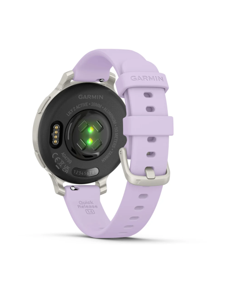 Garmin Lily 2 Active Gümüş Mor Yasemin Silikon Kayışlı