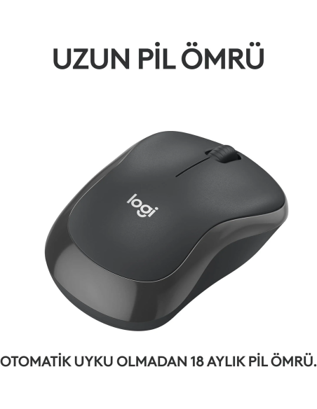 Logitech M240 Kablosuz Sessiz Mouse - Siyah