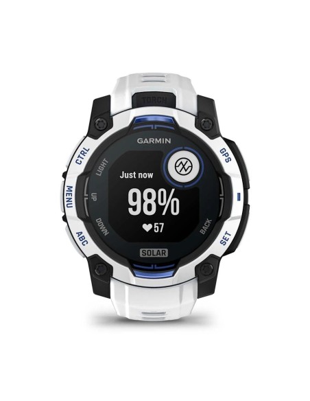 Garmin Instinct 3 – 45 mm Solar Beyaz Mavi