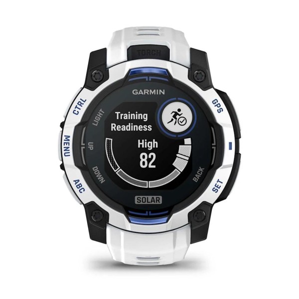 Garmin Instinct 3 – 45 mm Solar Beyaz Mavi