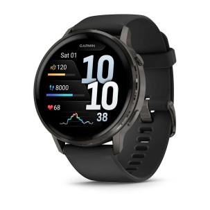 Garmin Venu 4 - 45 mm Siyah Silikon Kayışlı