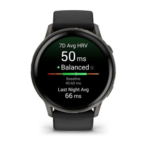 Garmin Venu 4 - 45 mm Siyah Silikon Kayışlı 2