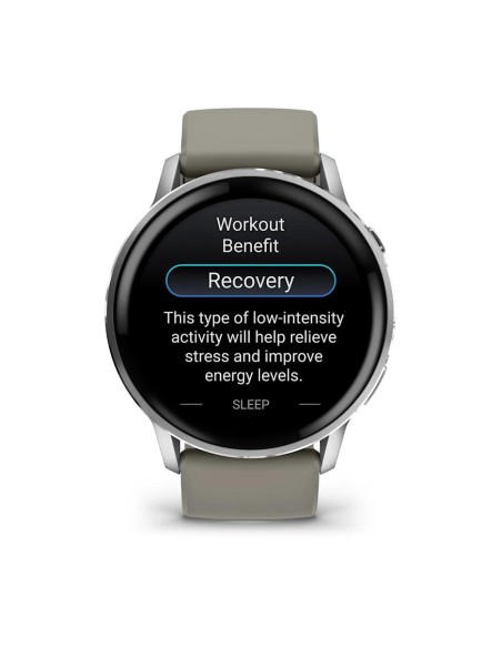 Garmin Venu 4 - 45 mm Gümüş Gri Silikon Kayışlı