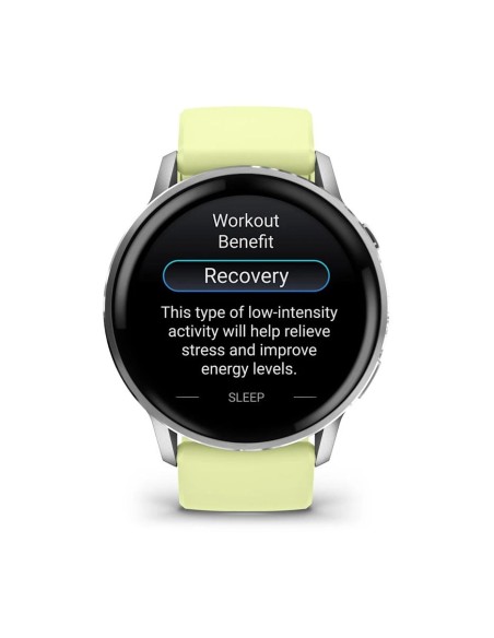 Garmin Venu 4 - 45 mm Gümüş Sarı Silikon Kayışlı