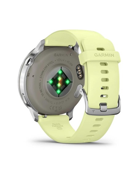 Garmin Venu 4 - 45 mm Gümüş Sarı Silikon Kayışlı