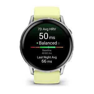 Garmin Venu 4 - 45 mm Gümüş Sarı Silikon Kayışlı 2