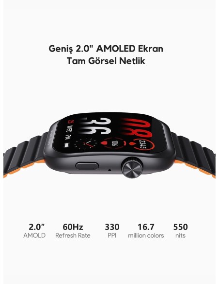 AUKEY SW-1U 1 Ultra Silikon Kayışlı Akıllı Saat