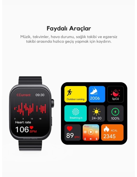 AUKEY SW-1U 1 Ultra Silikon Kayışlı Akıllı Saat