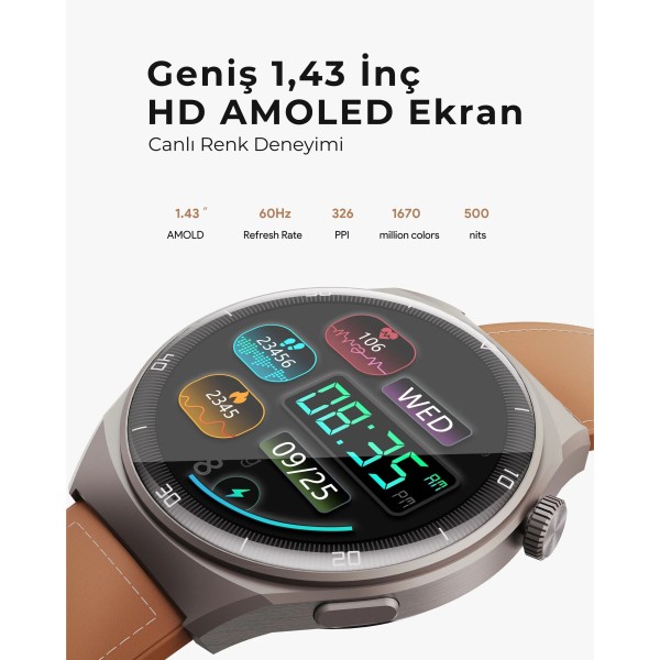 AUKEY SW-2U 2 Ultra Deri Kayış Akıllı Saat