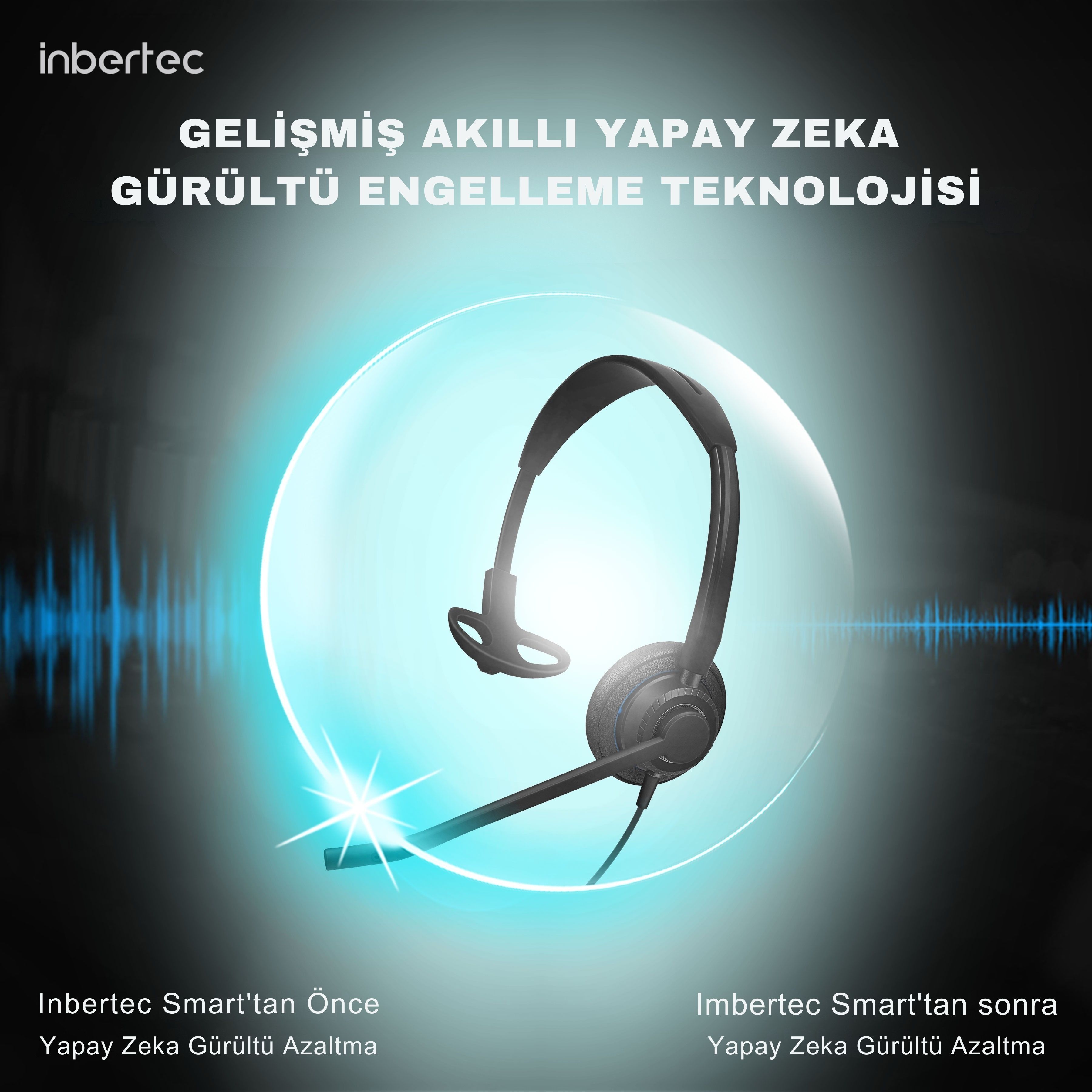 Inbertec UB815M Mono &Ccedil;ağrı Merkezi Kulaklığı