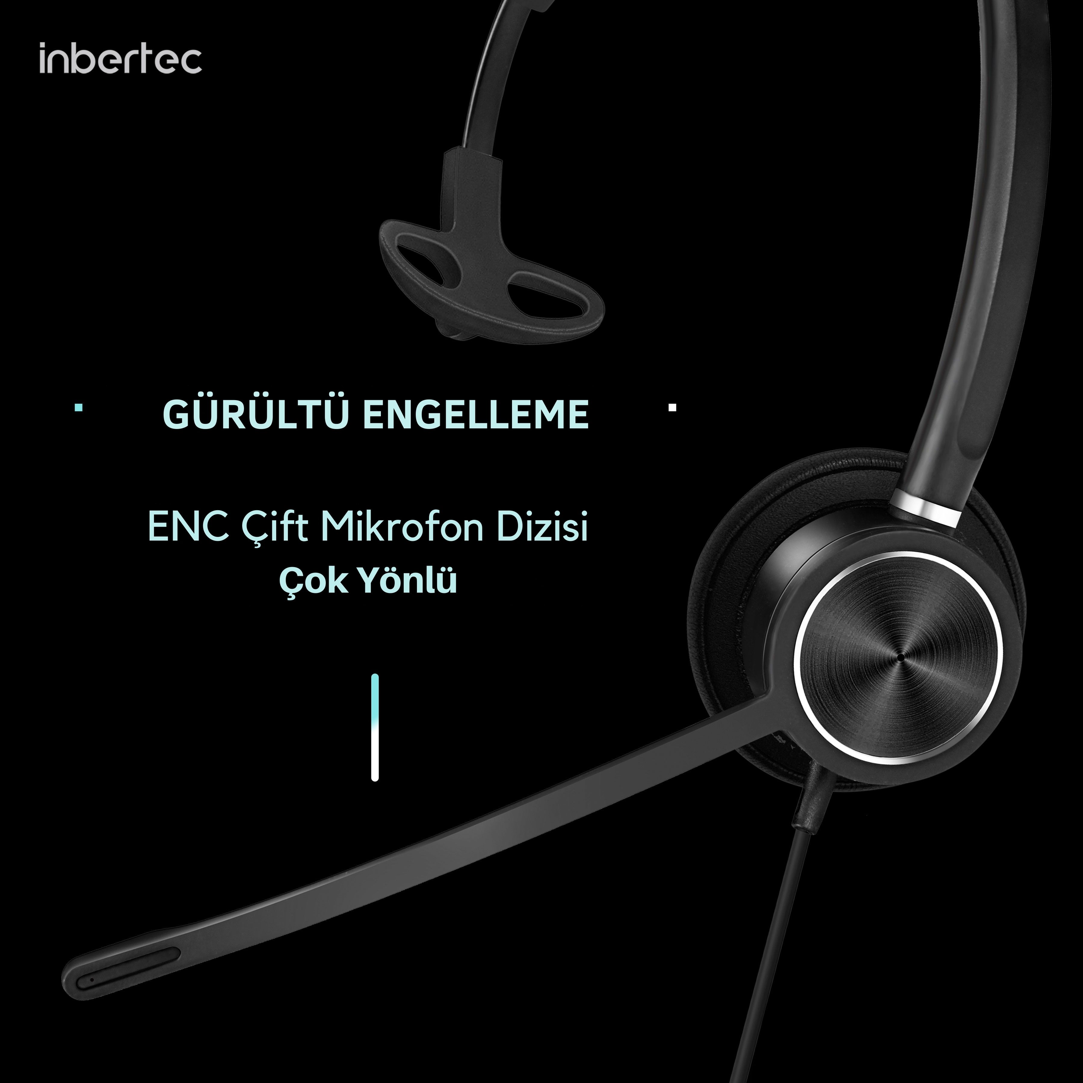 Inbertec C25M Mono Çağrı Merkezi Kulaklığı