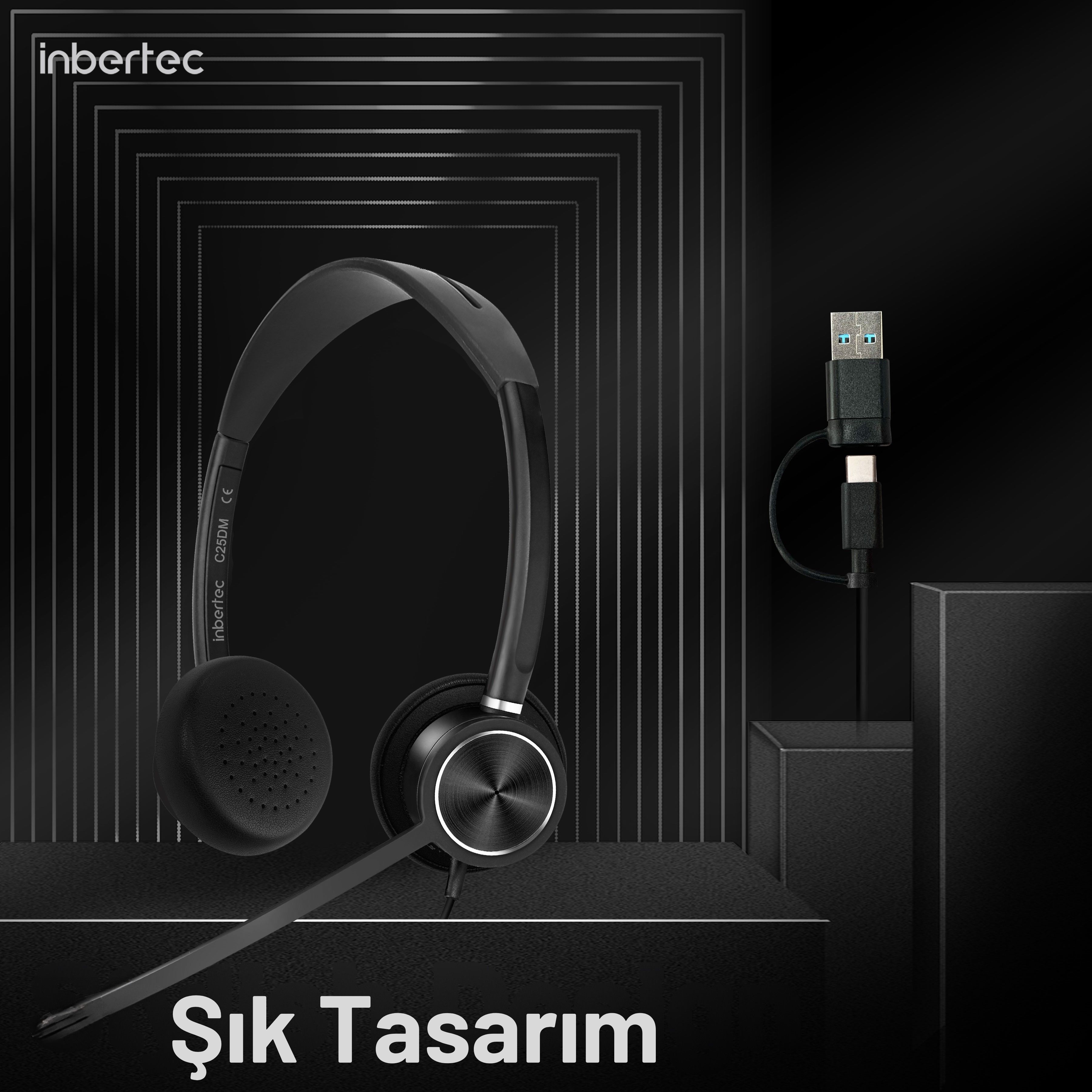Inbertec C25DM Duo &Ccedil;ağrı Merkezi Kulaklığı
